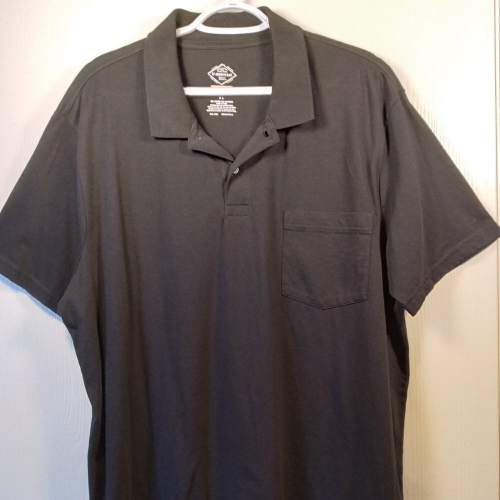St. John's Bay Men's Black Short Sleeve Polo Shirt Size: XL